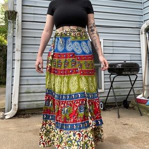 vibrant heady wrap skirt